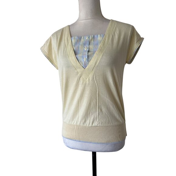 Vintage Tail Womens Yellow V-Neck Top & Checkered PantsSet Size 9/10 Rare Unique - Picture 13 of 16